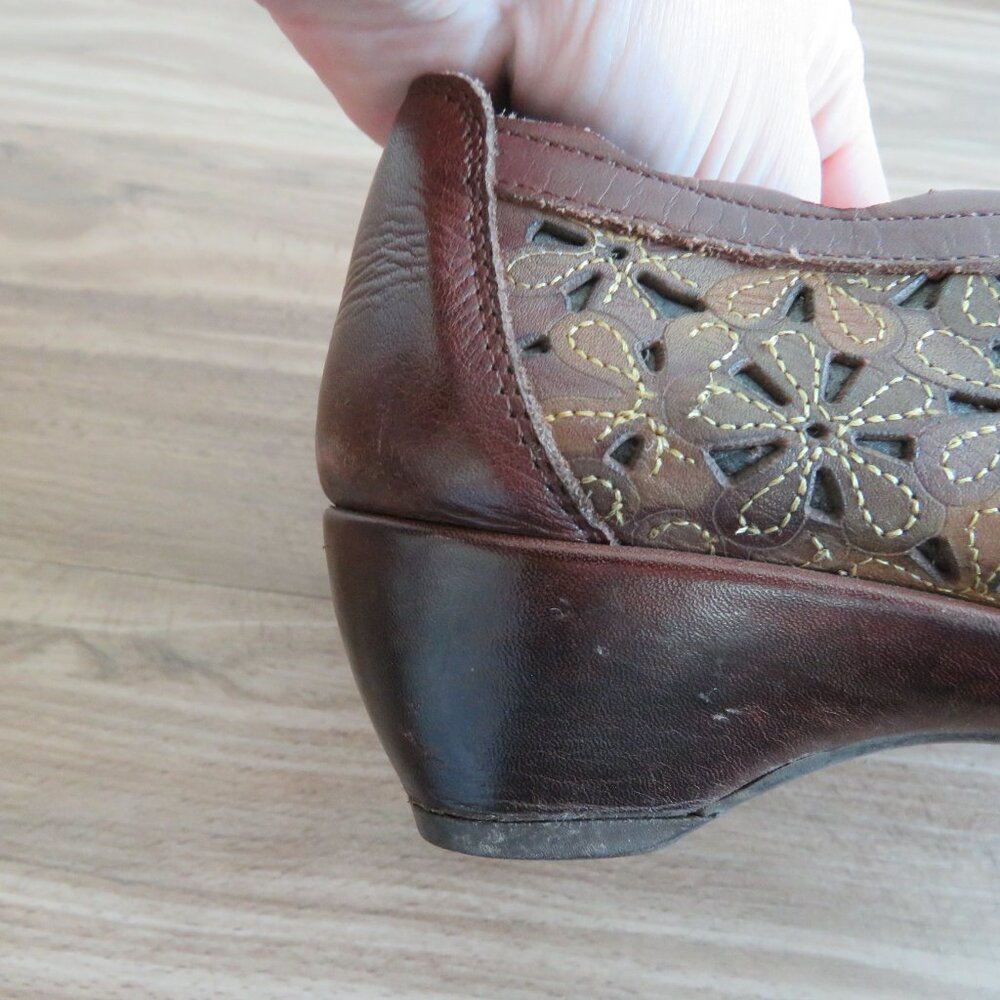 PIKOLINOS Romana Tooled Leather Floral Slip On Comfort Shoes Academia Boho Sz 8 - Picture 11 of 14